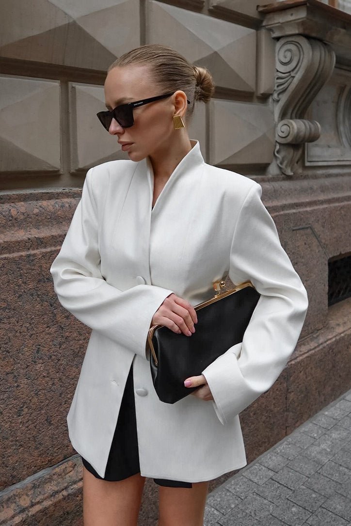 Jessica Minimalist Waist-Cinched Slim Blazer