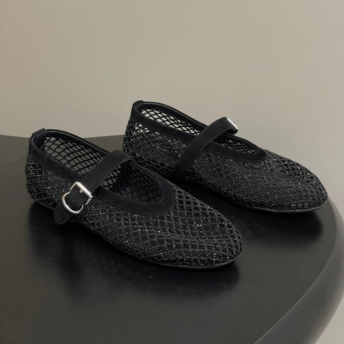 Jessica ballerina's van mesh met strass