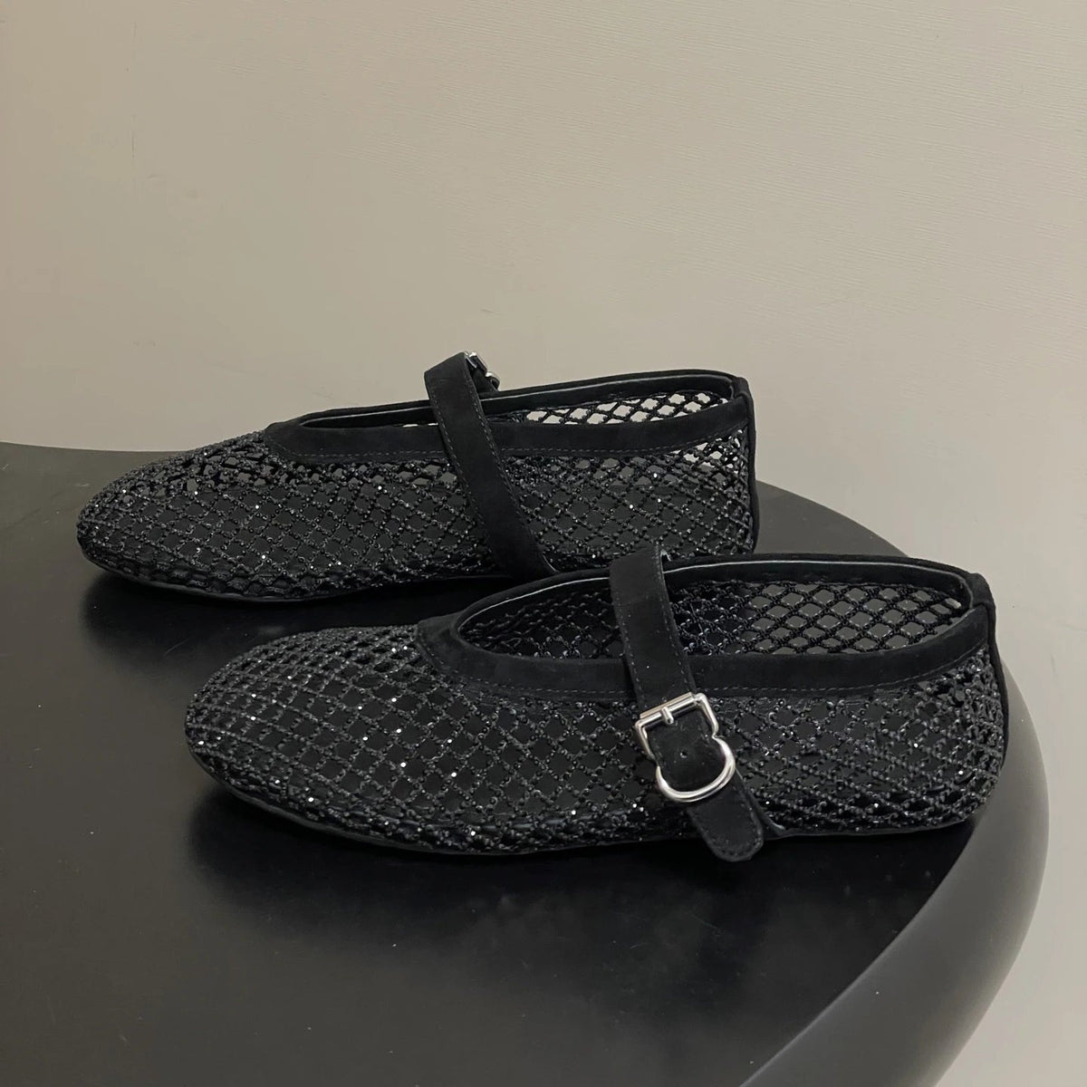 Jessica ballerina's van mesh met strass