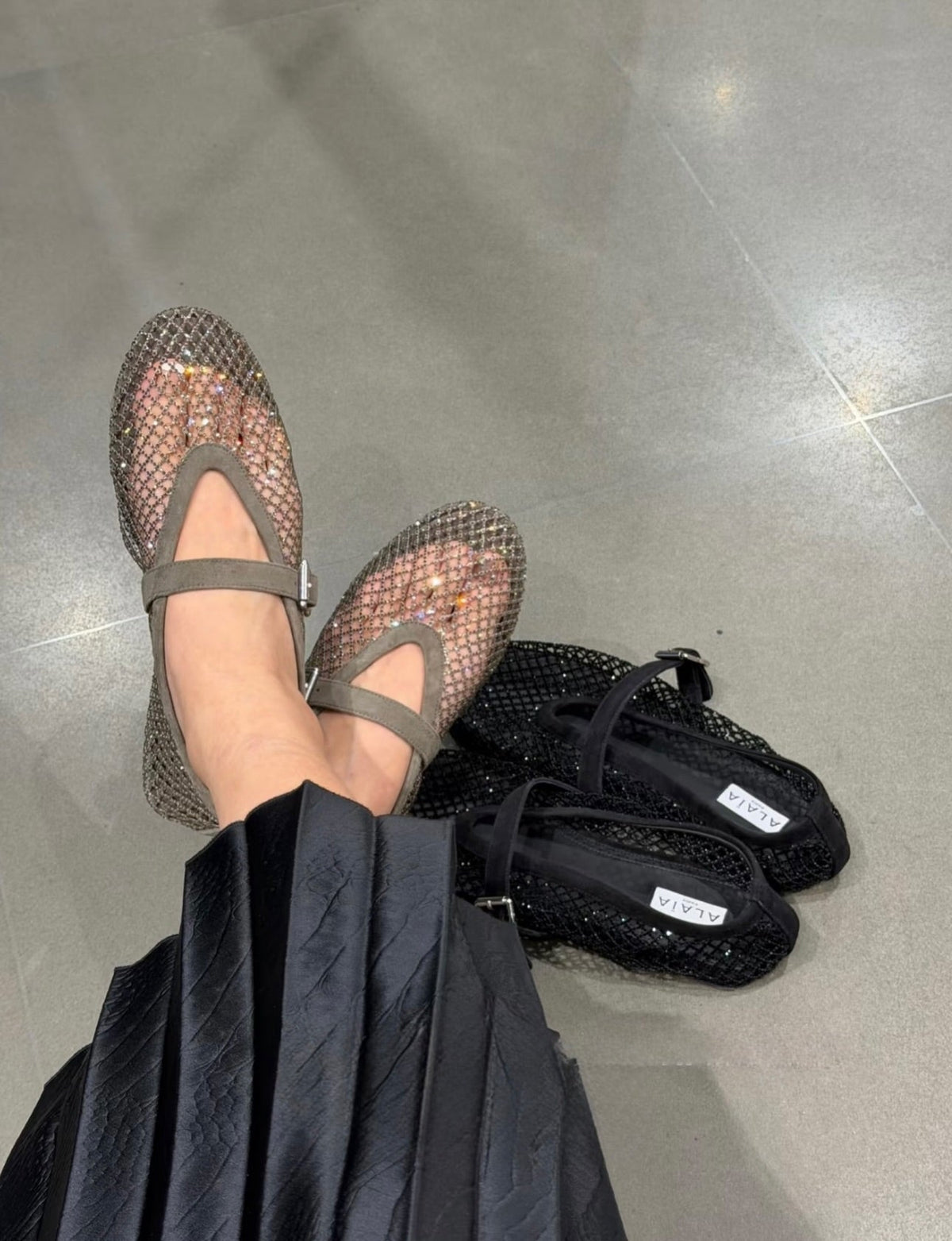 Jessica ballerina's van mesh met strass
