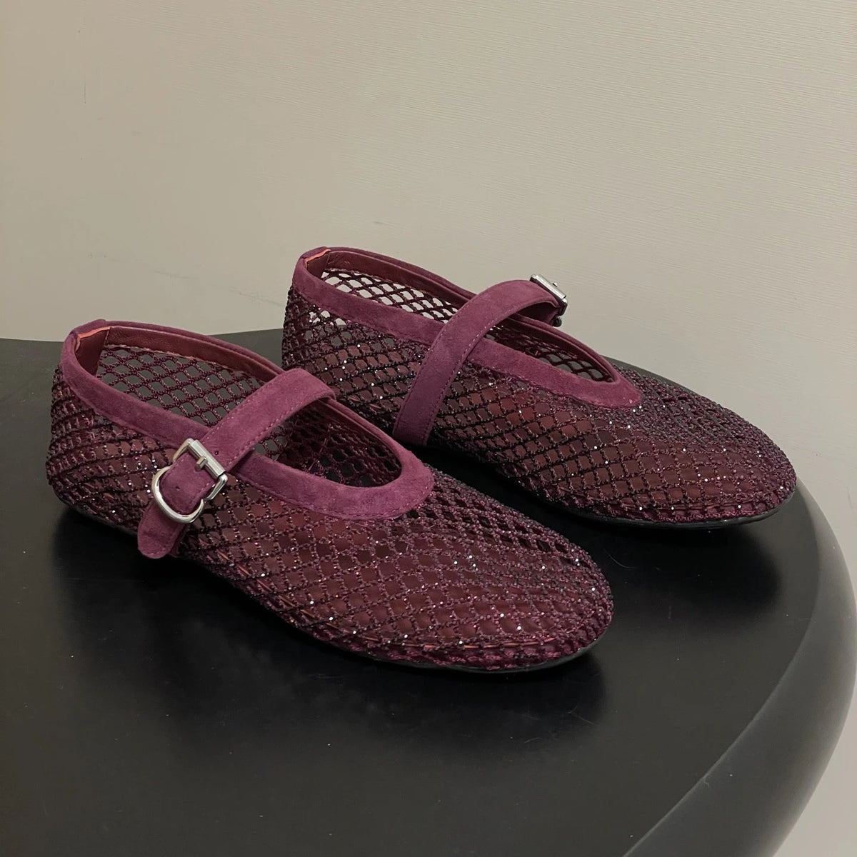 Jessica ballerina's van mesh met strass
