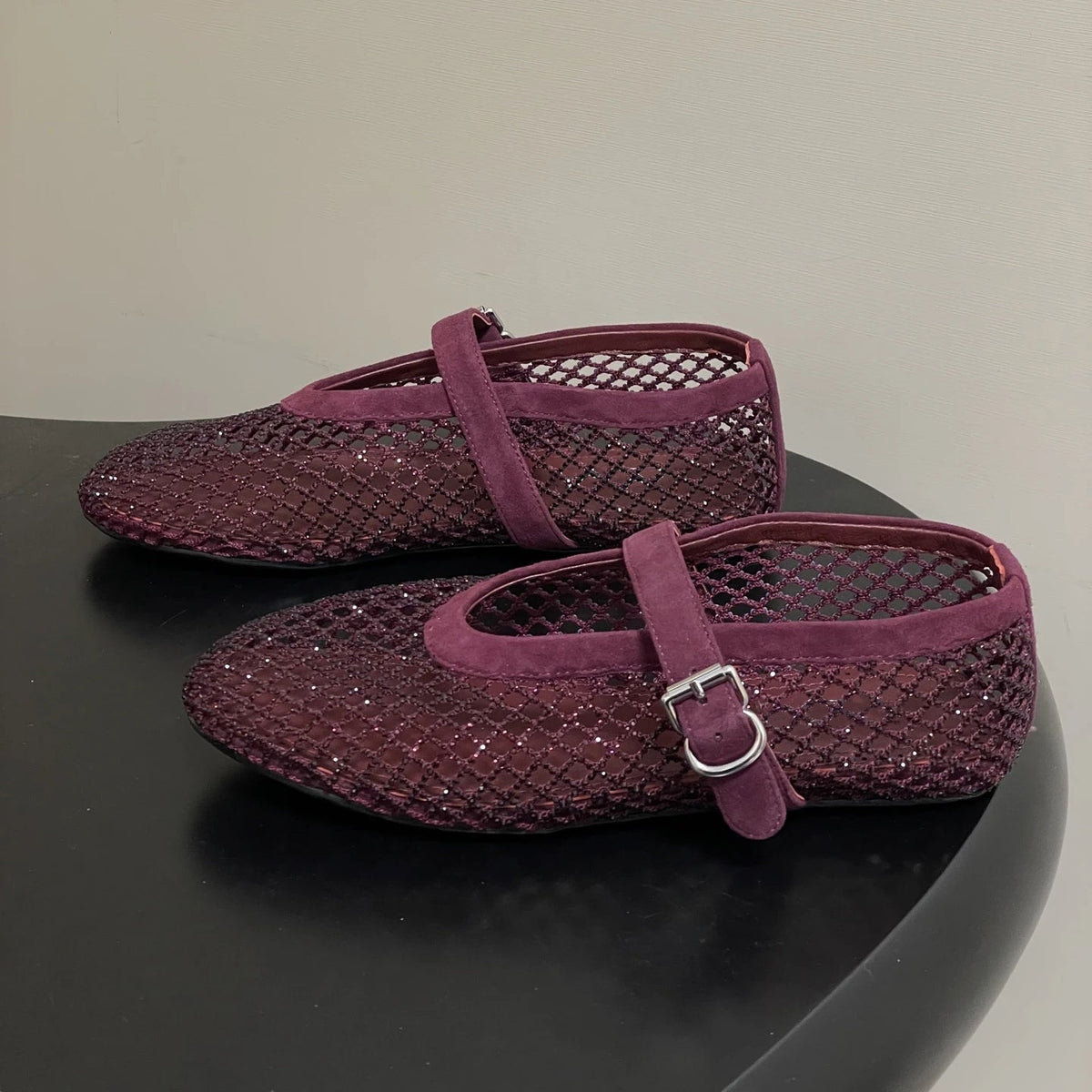 Jessica ballerina's van mesh met strass