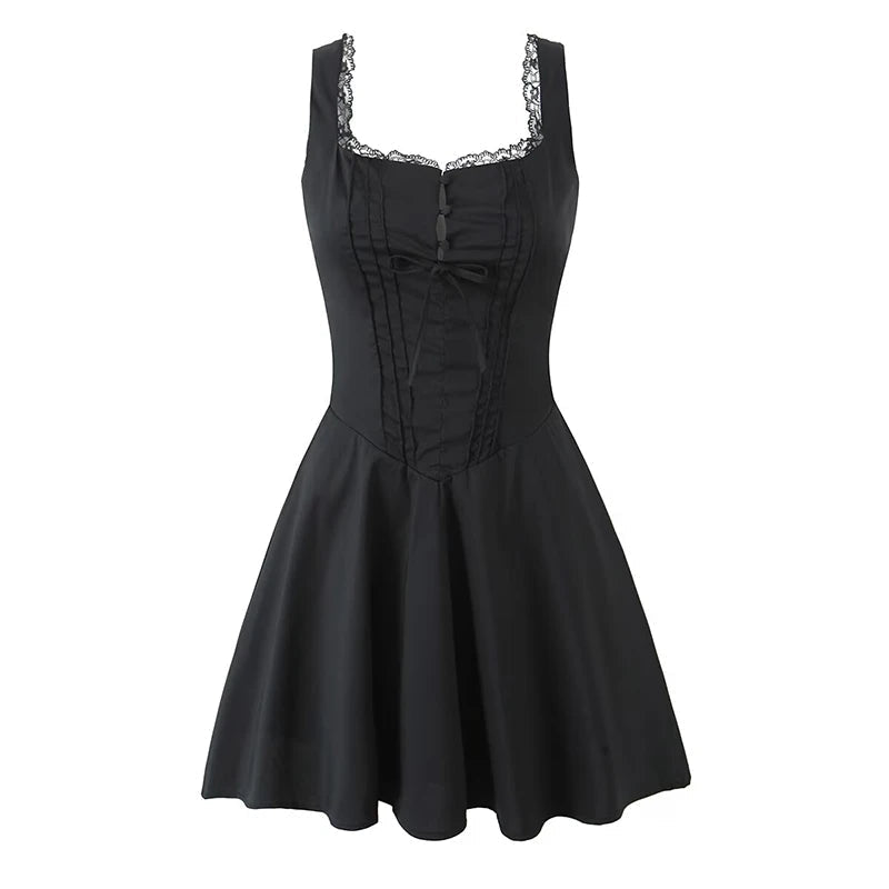 Jolie Flowy Lace Up Mini Dress