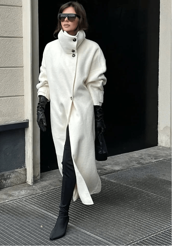 Cappotto lungo Julia con collo rialzato