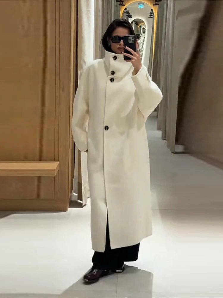 Cappotto lungo Julia con collo rialzato