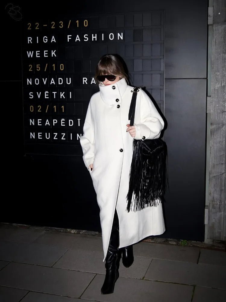 Cappotto lungo Julia con collo rialzato
