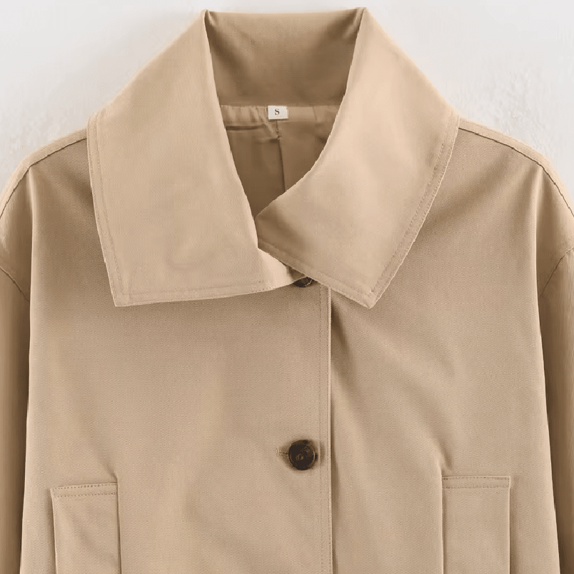 Julie asymmetrisk trenchcoat med belte