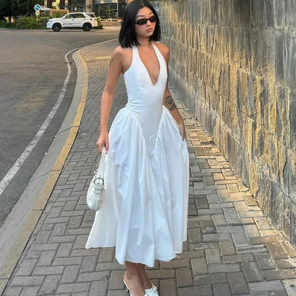 Vestido Julie com decote halter