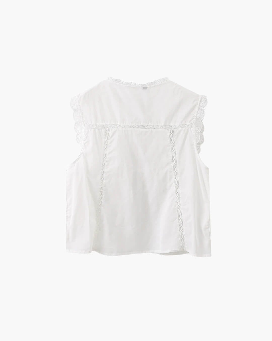 Blusa Juvie com bordado e acabamento em renda