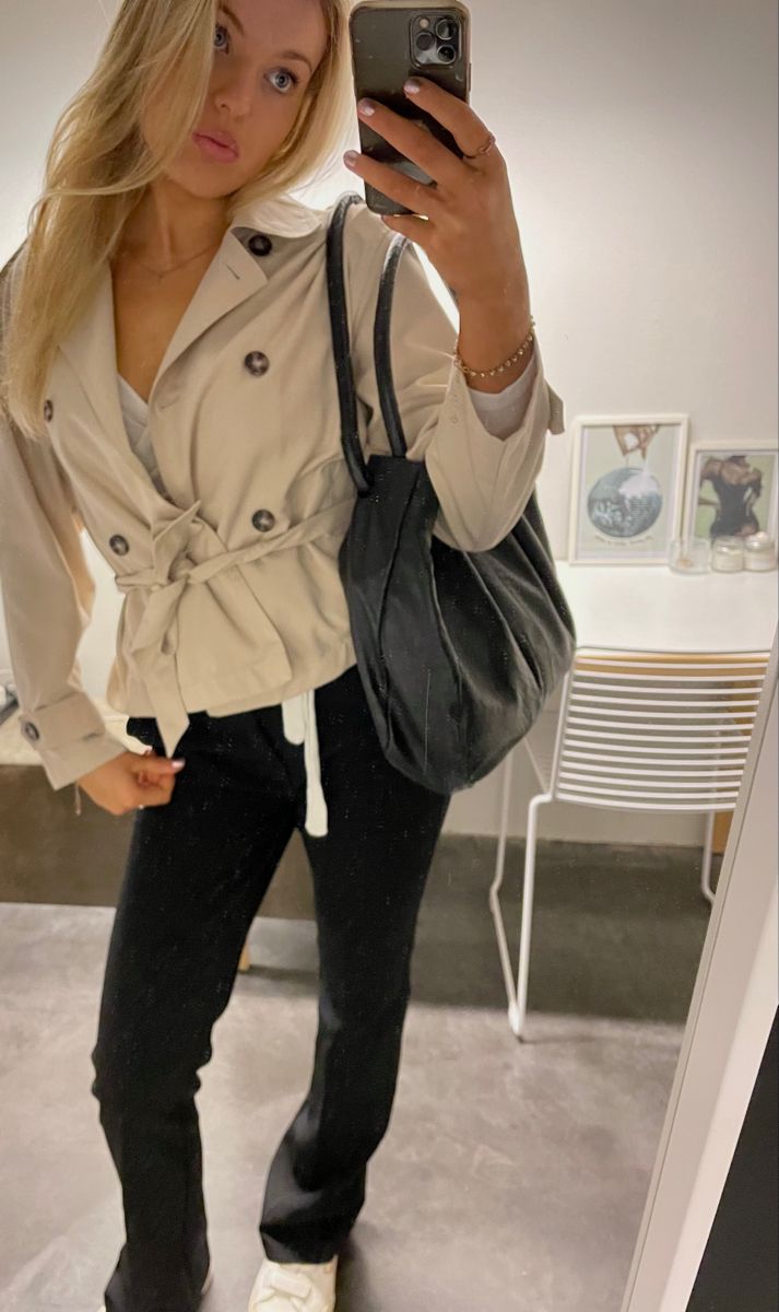 Kara Stand Collar Crop Trenchcoat