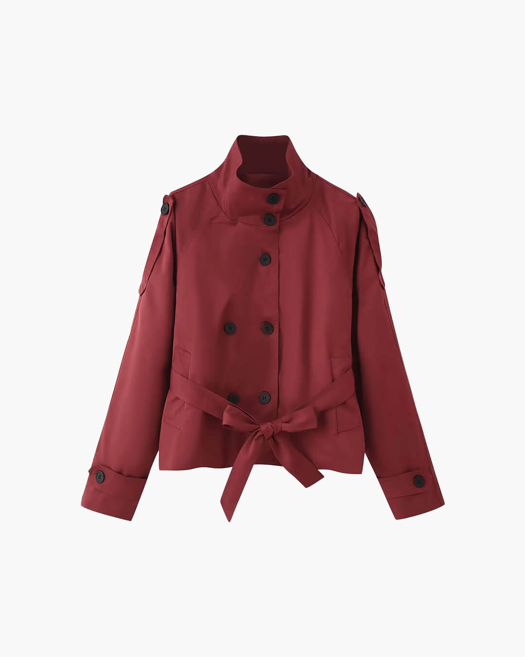 Kara Stand Collar Crop Trenchcoat