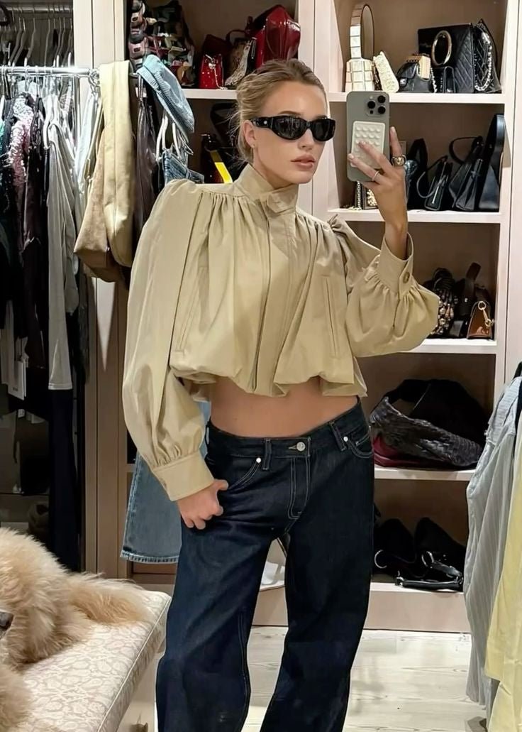 Karina kort plisserad jacka