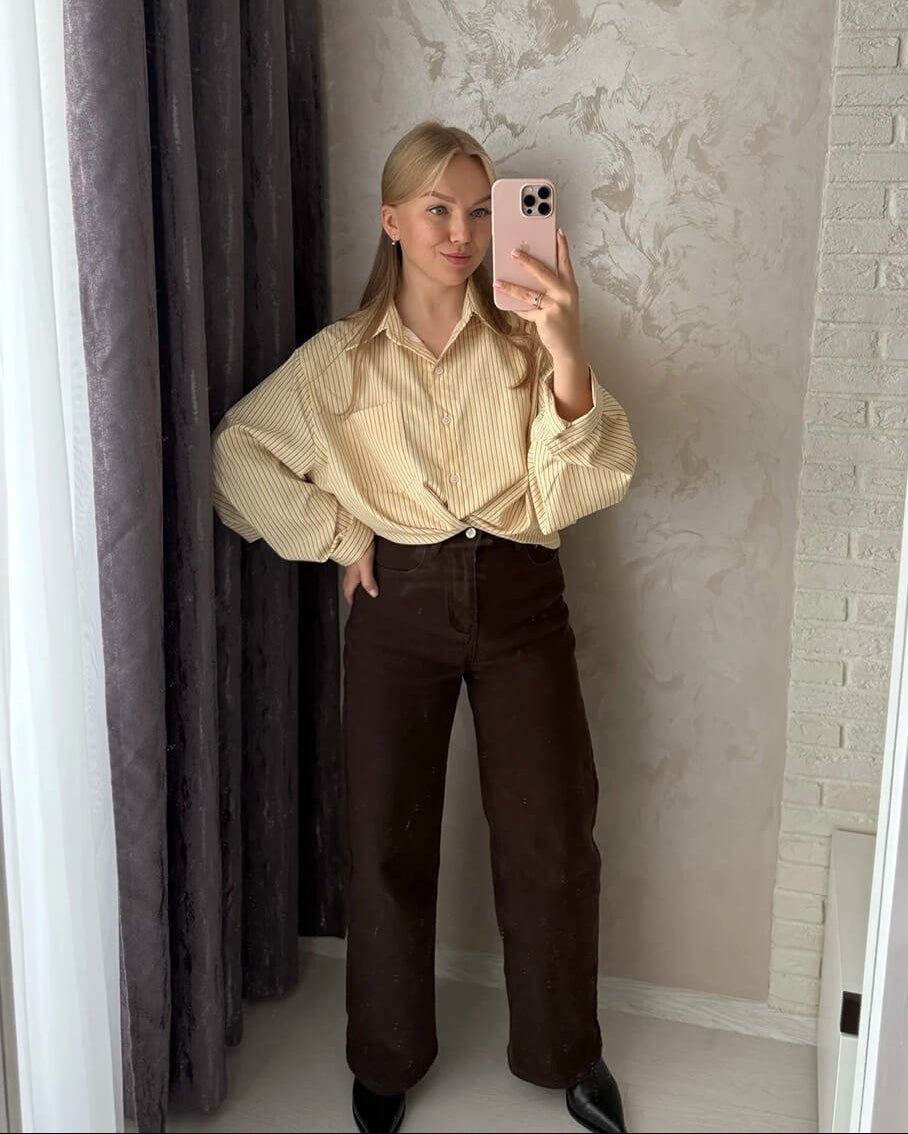 Camisas a rayas Kathy con mangas murciélago
