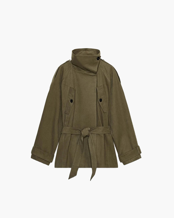 Kendra Belted Windbreaker Jacket