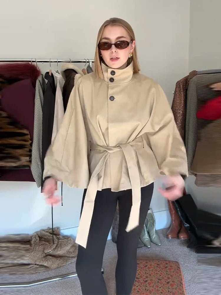 Manteau ceinturé style cape Kimberly