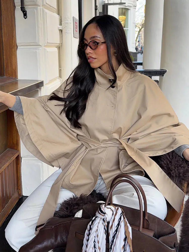 Manteau ceinturé style cape Kimberly