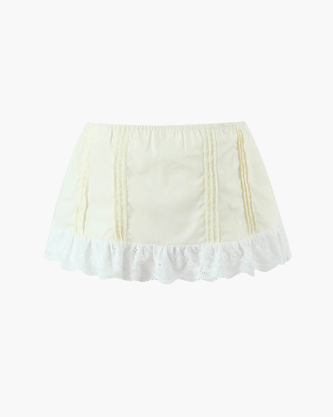 Conjunto de saia mini com acabamento em renda Klarissa