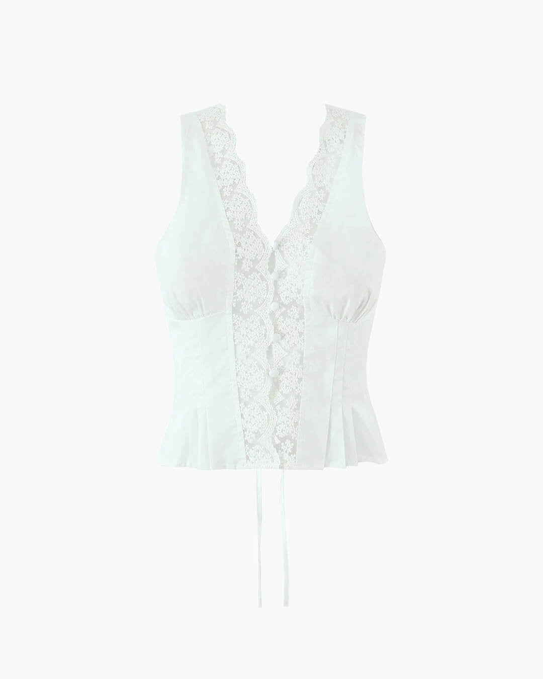 Conjunto de saia mini com acabamento em renda Klarissa