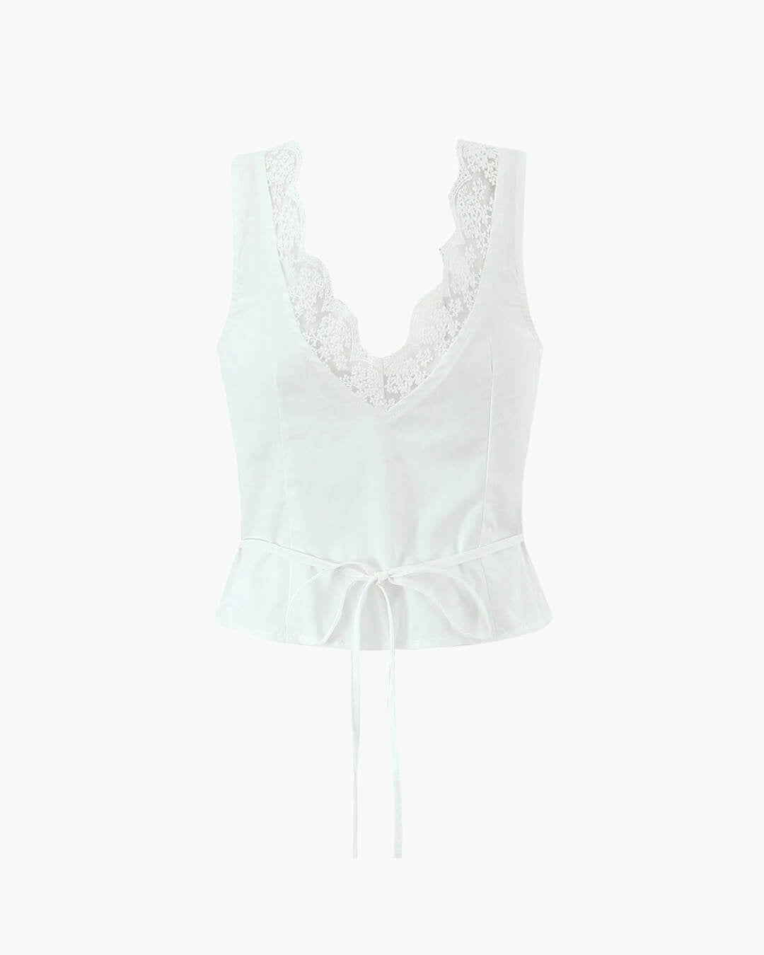 Conjunto de saia mini com acabamento em renda Klarissa