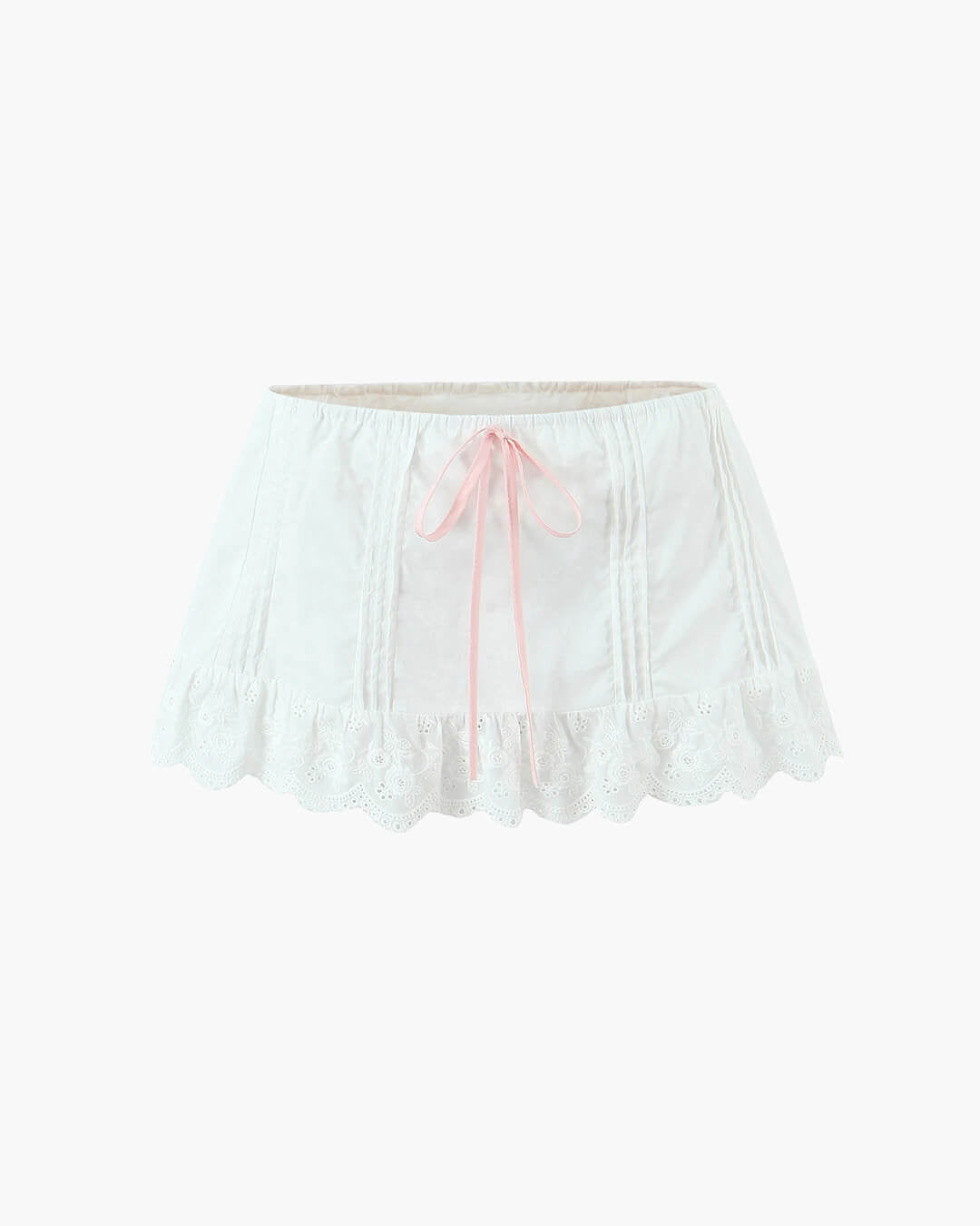 Conjunto de saia mini com acabamento em renda Klarissa