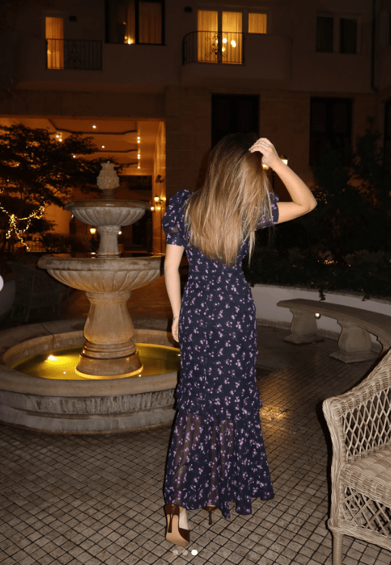Robe longue Klea à manches bouffantes et motif floral