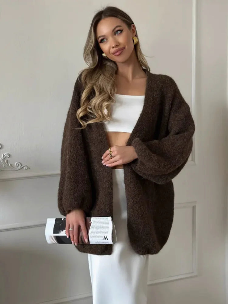 Willa Brushed-Knit Oversized Cardigan
