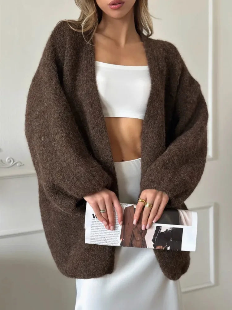 Willa Brushed-Knit Oversized Cardigan