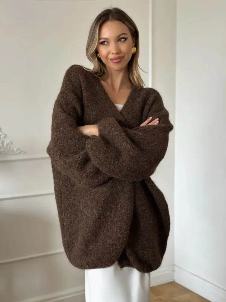 Willa Brushed-Knit Oversized Cardigan