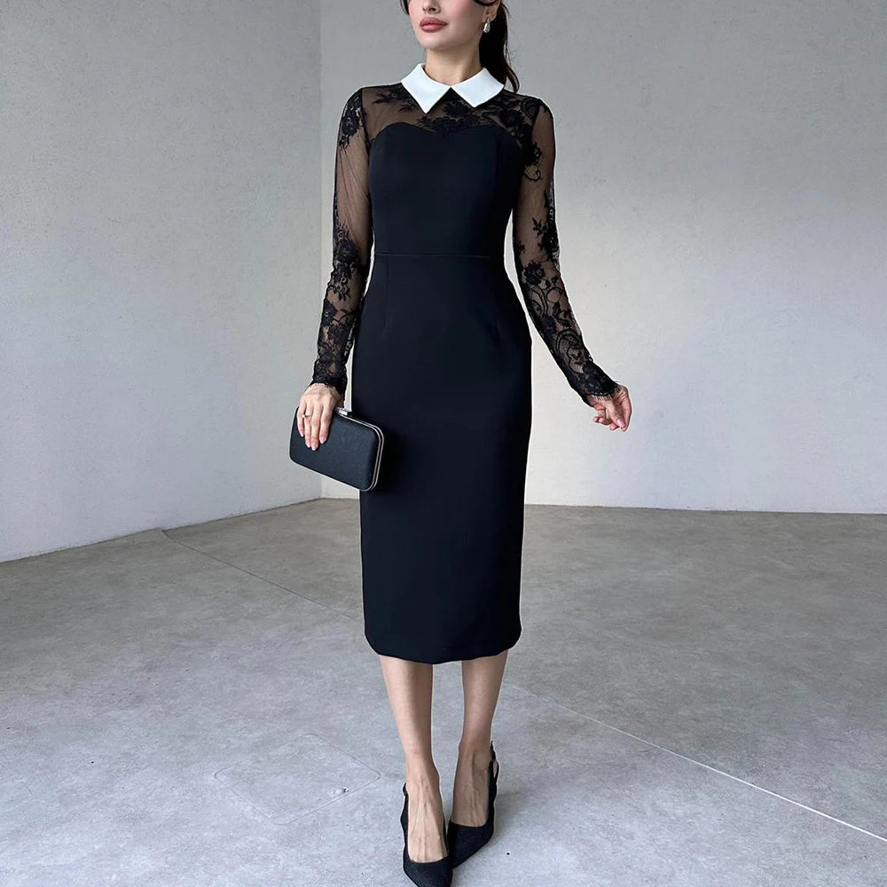 Ottilie Collared Lace Midi Dress