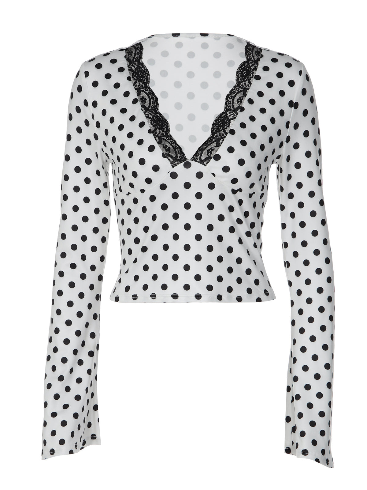 Josie Polka Dot Lace-Trim Top