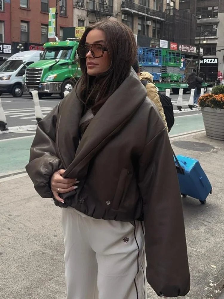 Lara Lederjacke mit Revers