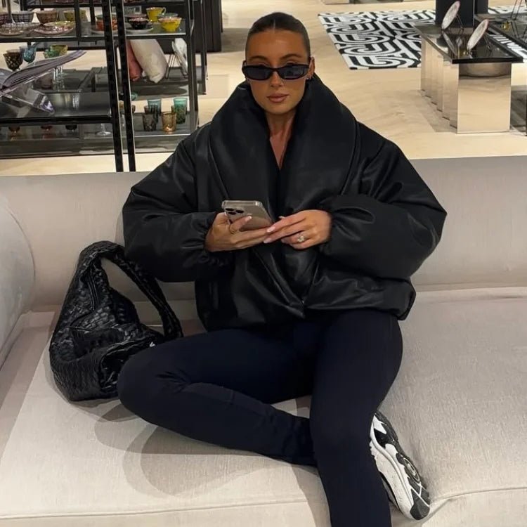 Lara Lederjacke mit Revers