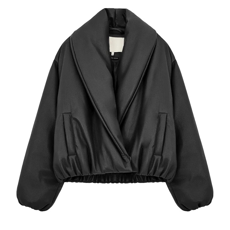 Lara Lederjacke mit Revers