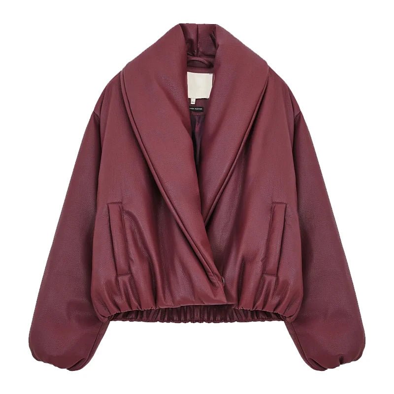 Lara Lederjacke mit Revers