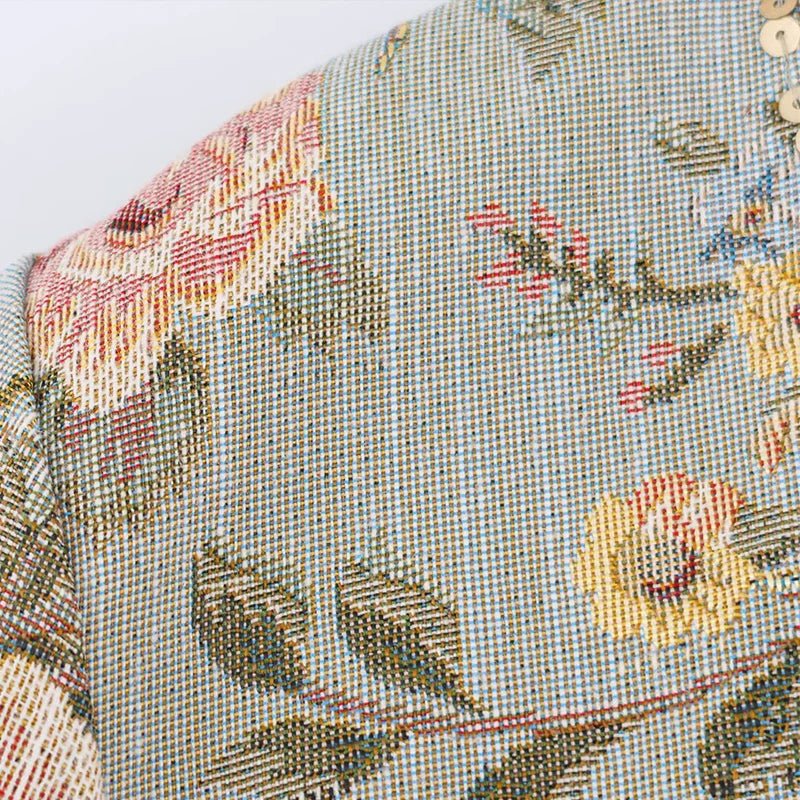 Veste courte vintage en jacquard Laura