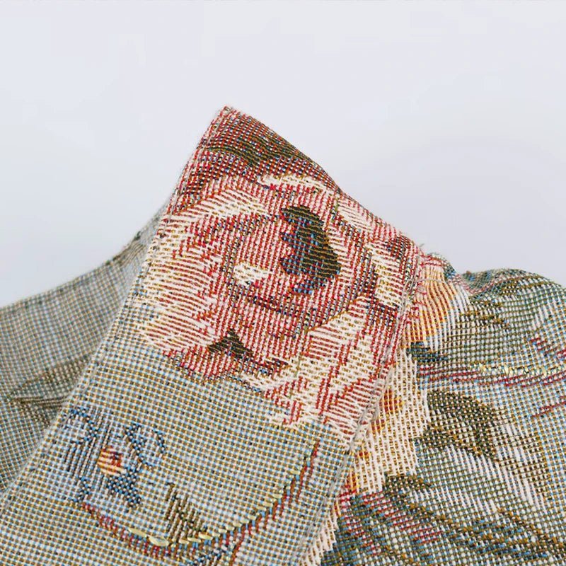 Veste courte vintage en jacquard Laura