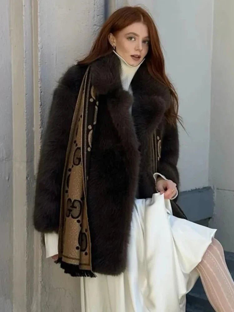 Lena oversized kåpe i fuskepels