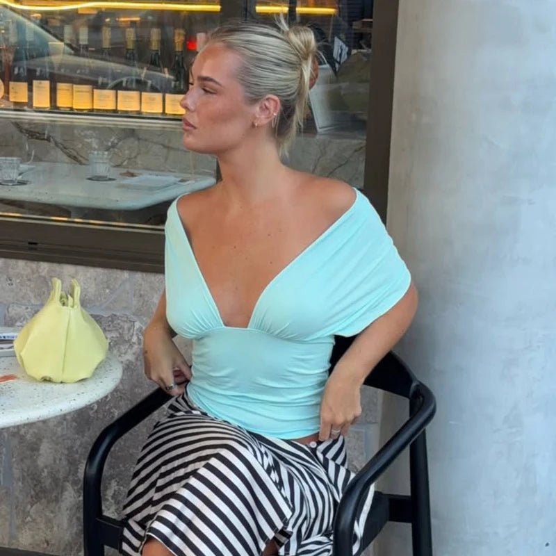 Leonor kort singletopp med snøring