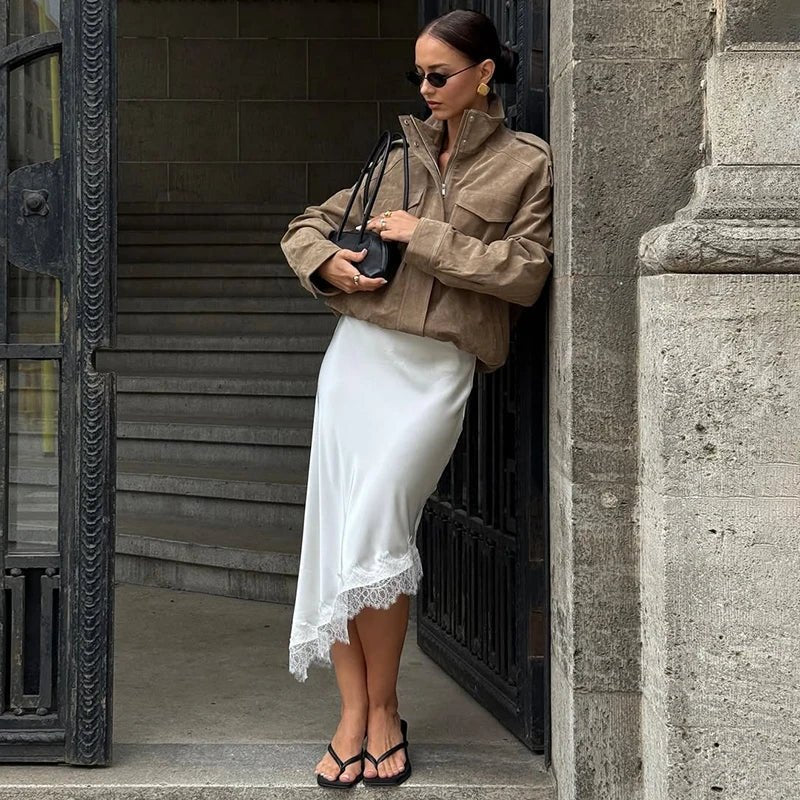 Leslie Asymmetric Midi Skirt