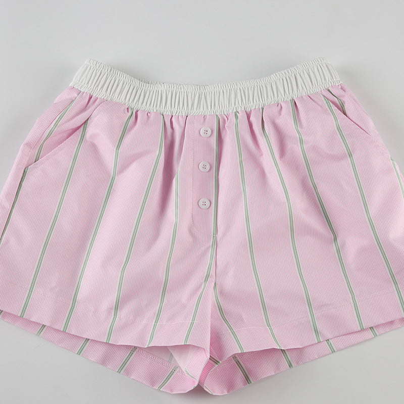 Pantalones cortos tipo bóxer de popelina a rayas Liesel