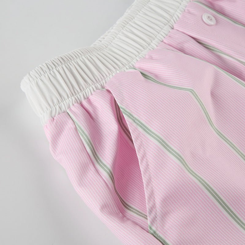 Pantalones cortos tipo bóxer de popelina a rayas Liesel