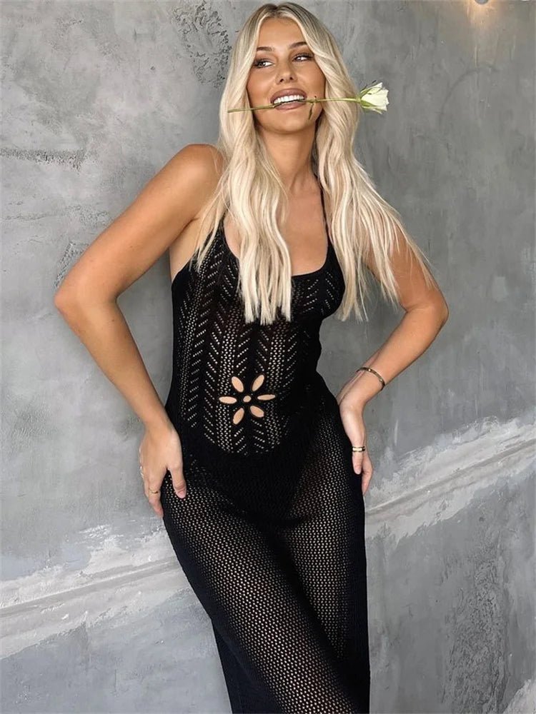 Πλεκτό μάξι φόρεμα Lilith με ανοίγματα