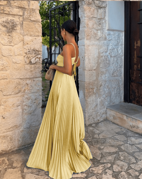 Lindsay plissiertes Maxikleid mit Cut-outs