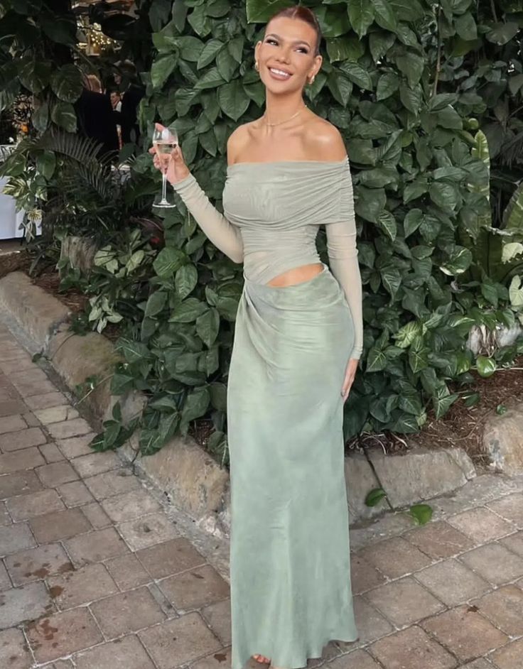 Lizy Long Sleeve Mesh Maxi Dress