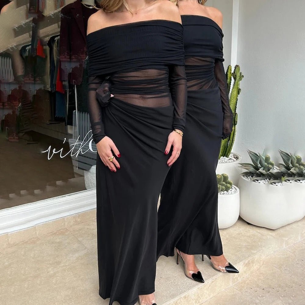 Lizy Long Sleeve Mesh Maxi Dress