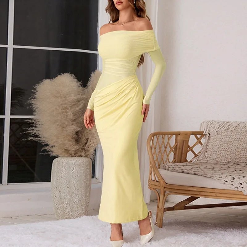 Lizy Long Sleeve Mesh Maxi Dress