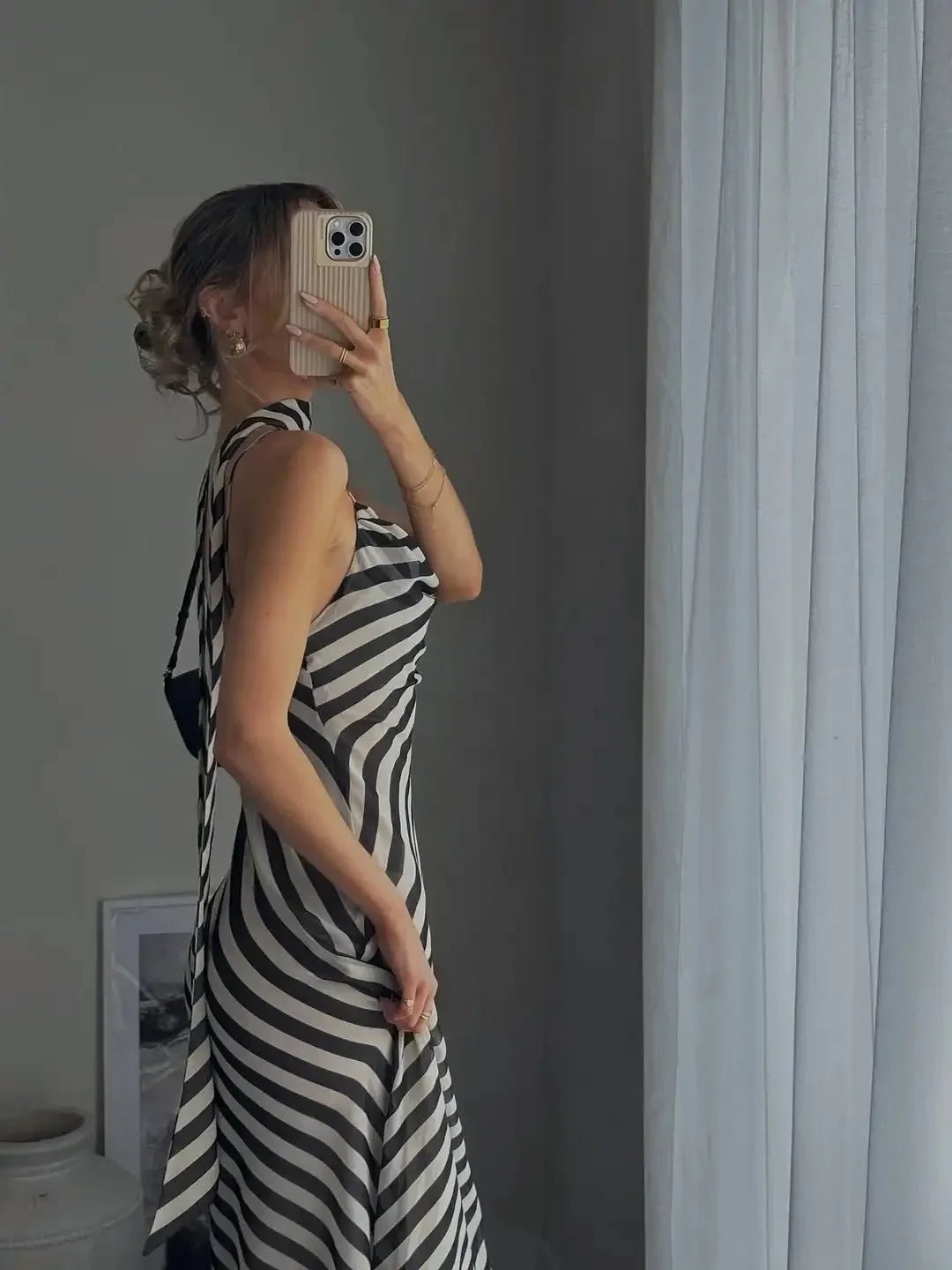 Robe longue façon foulard rayée Lola