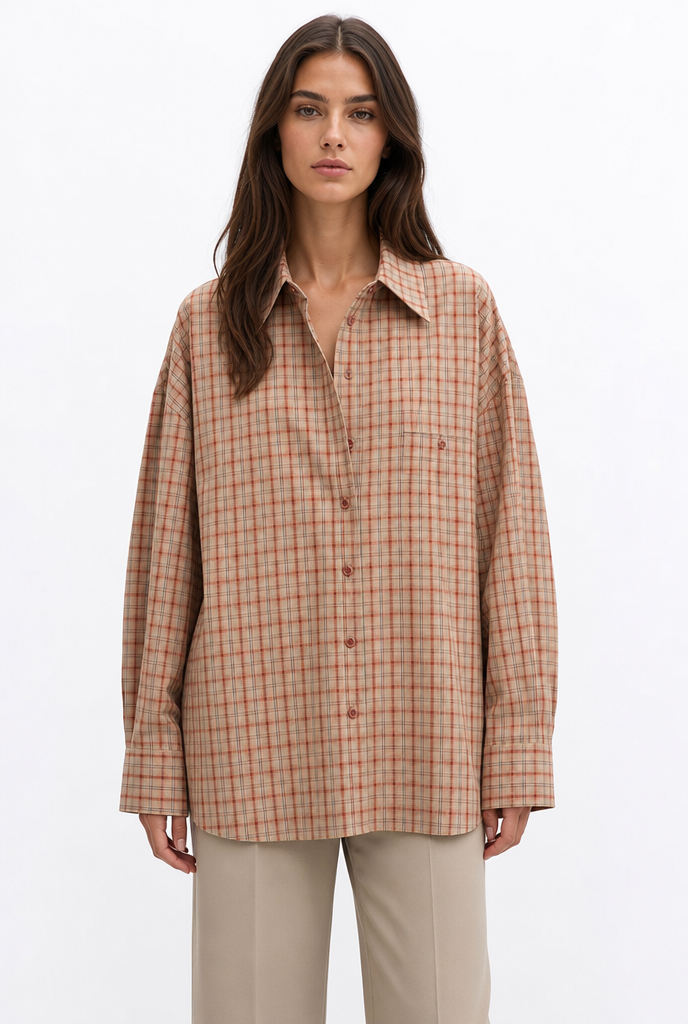 Fenna oversized ternet skjorte