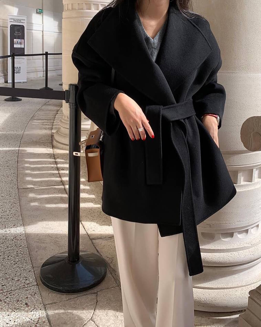 Cappotto a portafoglio con cintura Lorelie