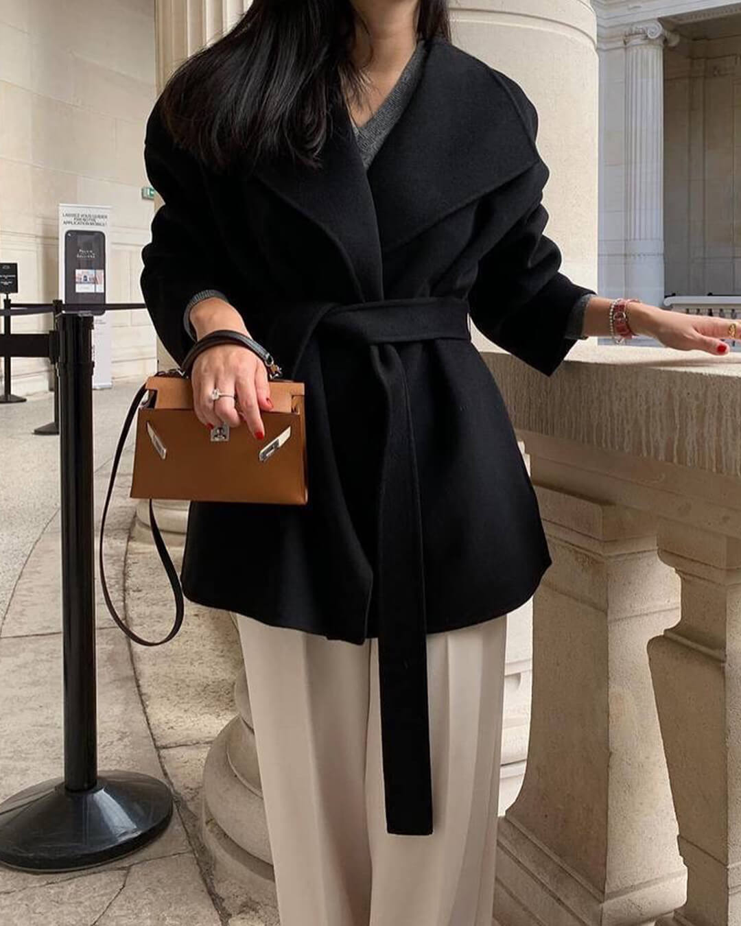 Cappotto a portafoglio con cintura Lorelie